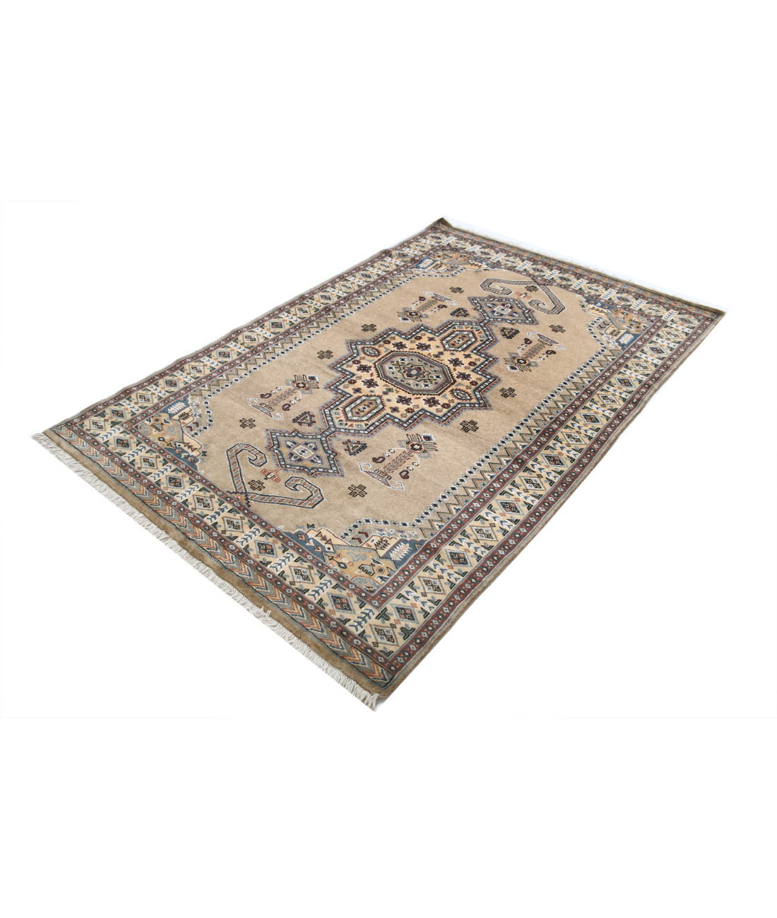 Bokhara 4'6'' X 6'9'' Hand-Knotted Wool-Silk Rug 4'6'' x 6'9'' (135 X 203) / Brown / Ivory