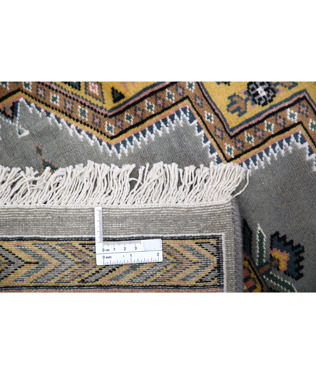 Bokhara 4'6'' X 6'7'' Hand-Knotted Wool-Silk Rug 4'6'' x 6'7'' (135 X 198) / Grey / Gold