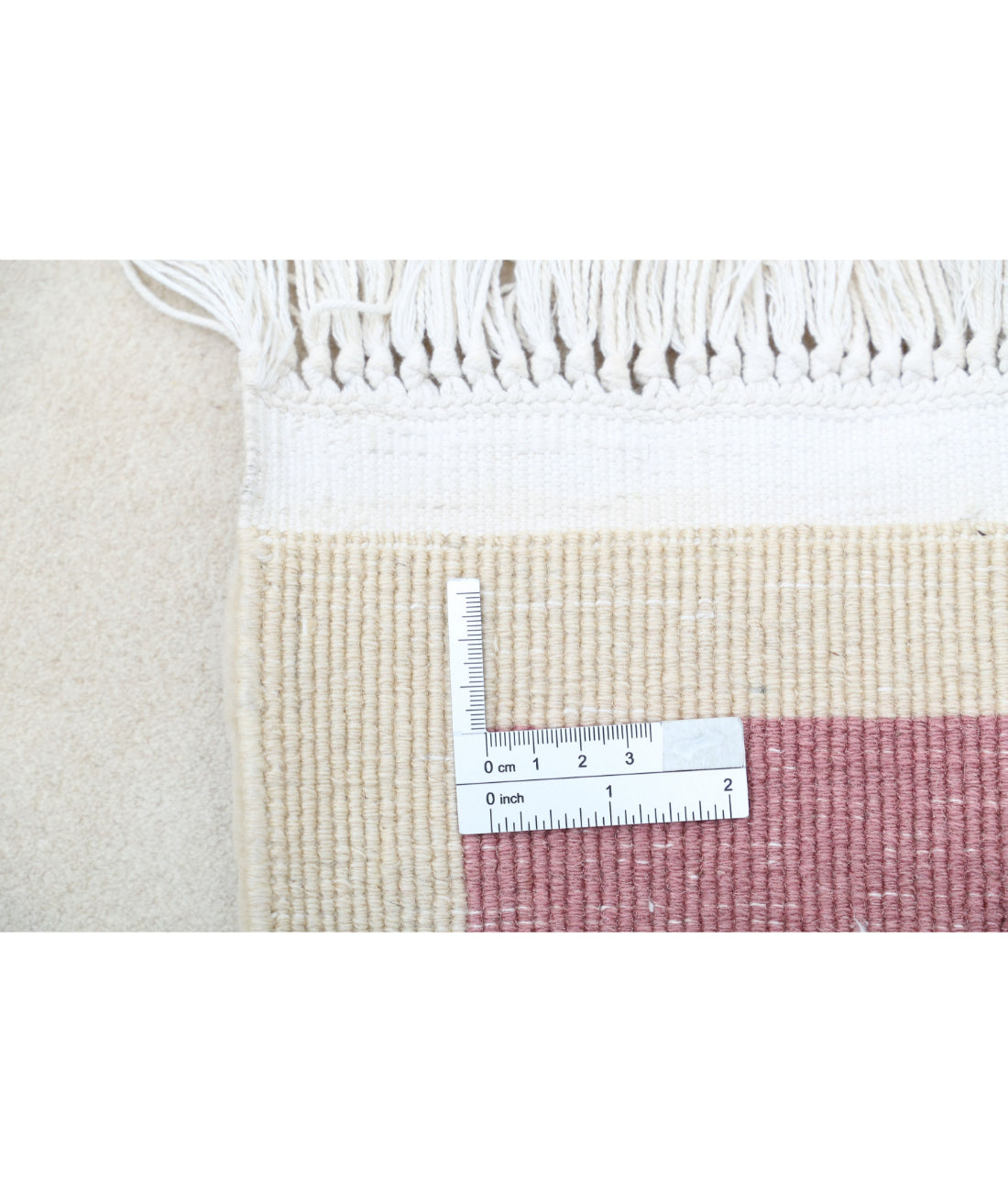 Chinese 2'6'' X 11'11'' Hand-Knotted Wool Rug 2'6'' x 11'11'' (75 X 358) / Ivory / Pink