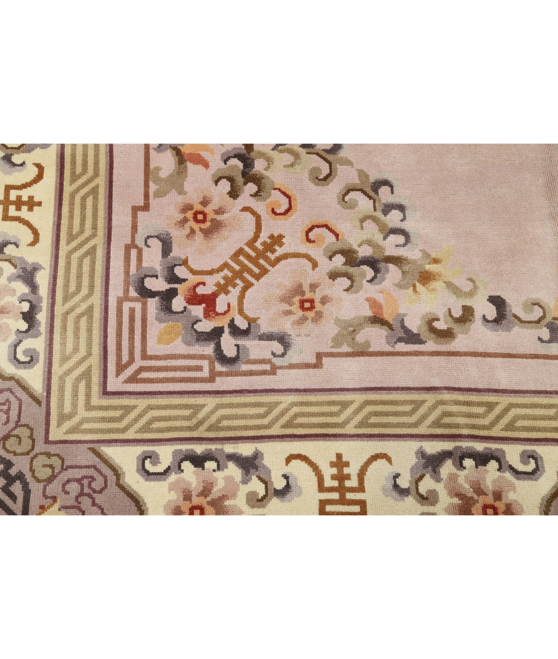 Chinese 8'10'' X 12'1'' Hand-Knotted Wool Rug 8'10'' x 12'1'' (118 X 358) / Lilac / Ivory
