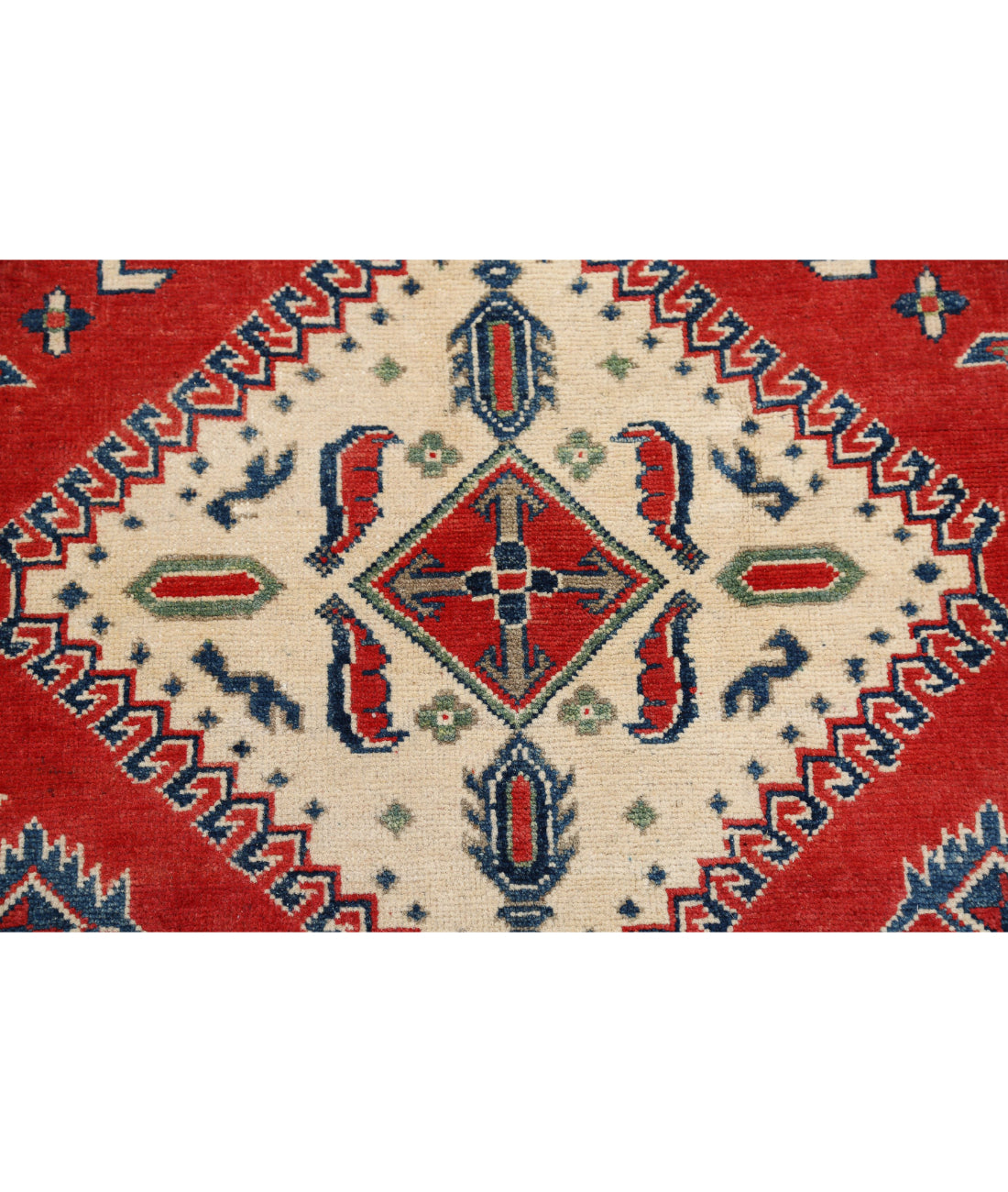 Kazak 8'0'' X 9'10'' Hand-Knotted Wool Rug 8'0'' x 9'10'' (240 X 295) / Red / Blue