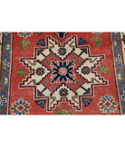 Kazak 2'8'' X 6'9'' Hand-Knotted Wool Rug 2'8'' x 6'9'' (80 X 203) / Red / Ivory