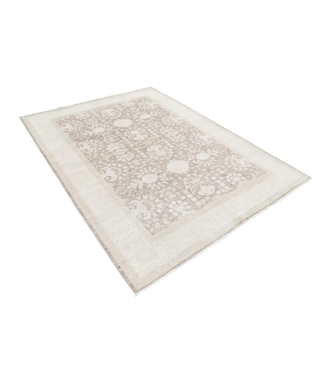 Serenity 6' 0" X 8' 3" Hand-Knotted Wool Rug 6' 0" X 8' 3" (183 X 251) / Brown / Ivory