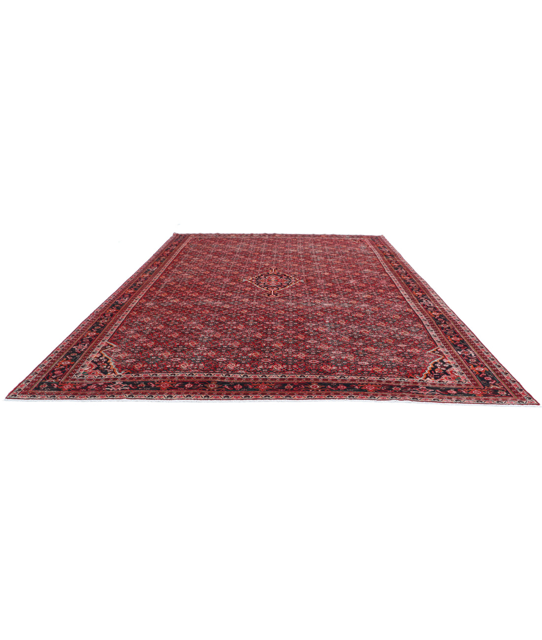 Hamadan 11'1'' X 14'10'' Hand-Knotted Wool Rug 11'1'' x 14'10'' (333 X 445) / Red / Black