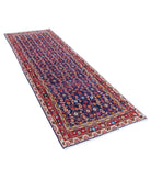 Hamadan 3'4'' X 9'9'' Hand-Knotted Wool Rug 3'4'' x 9'9'' (100 X 293) / Blue / Red