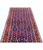 Hamadan 3'4'' X 9'9'' Hand-Knotted Wool Rug 3'4'' x 9'9'' (100 X 293) / Blue / Red