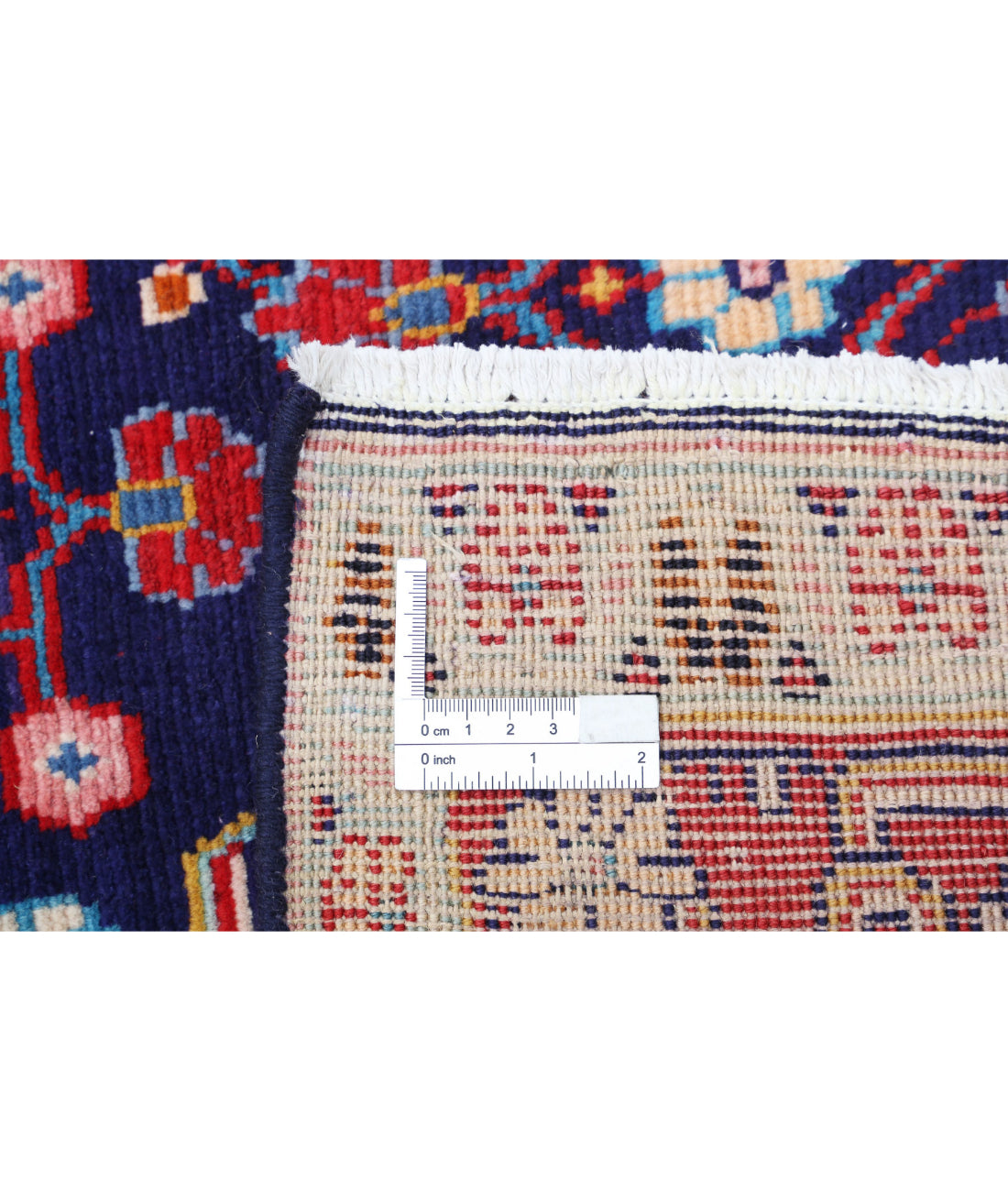Hamadan 3'4'' X 9'9'' Hand-Knotted Wool Rug 3'4'' x 9'9'' (100 X 293) / Blue / Red