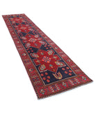 Hamadan 3'3'' X 13'1'' Hand-Knotted Wool Rug 3'3'' x 13'1'' (98 X 393) / Black / Red