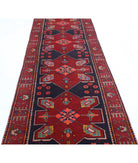 Hamadan 3'3'' X 13'1'' Hand-Knotted Wool Rug 3'3'' x 13'1'' (98 X 393) / Black / Red