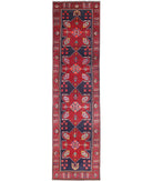Hamadan 3'3'' X 13'1'' Hand-Knotted Wool Rug 3'3'' x 13'1'' (98 X 393) / Black / Red