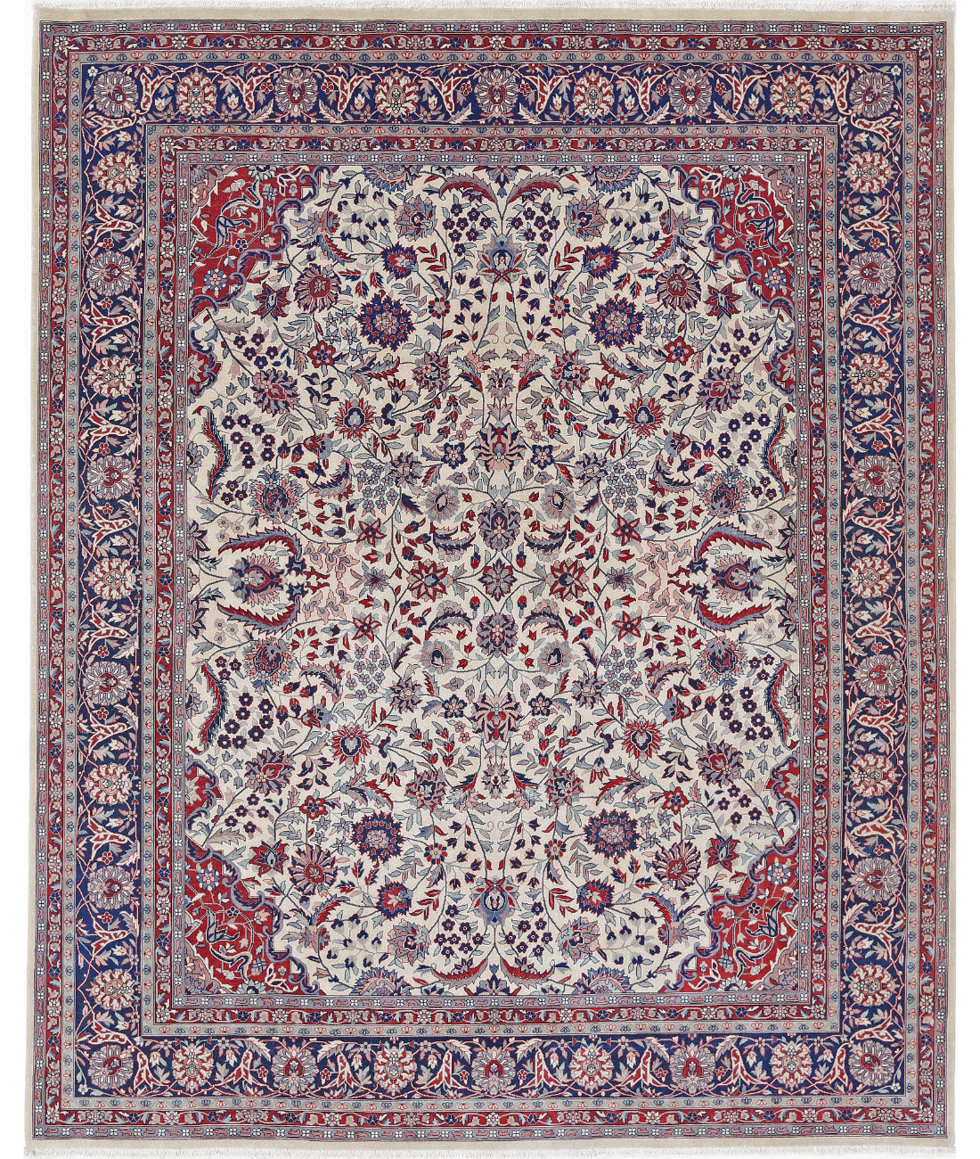 Heritage 8' 1" X 9' 11" Hand-Knotted Wool Rug 8' 1" X 9' 11" (246 X 302) / Ivory / Blue