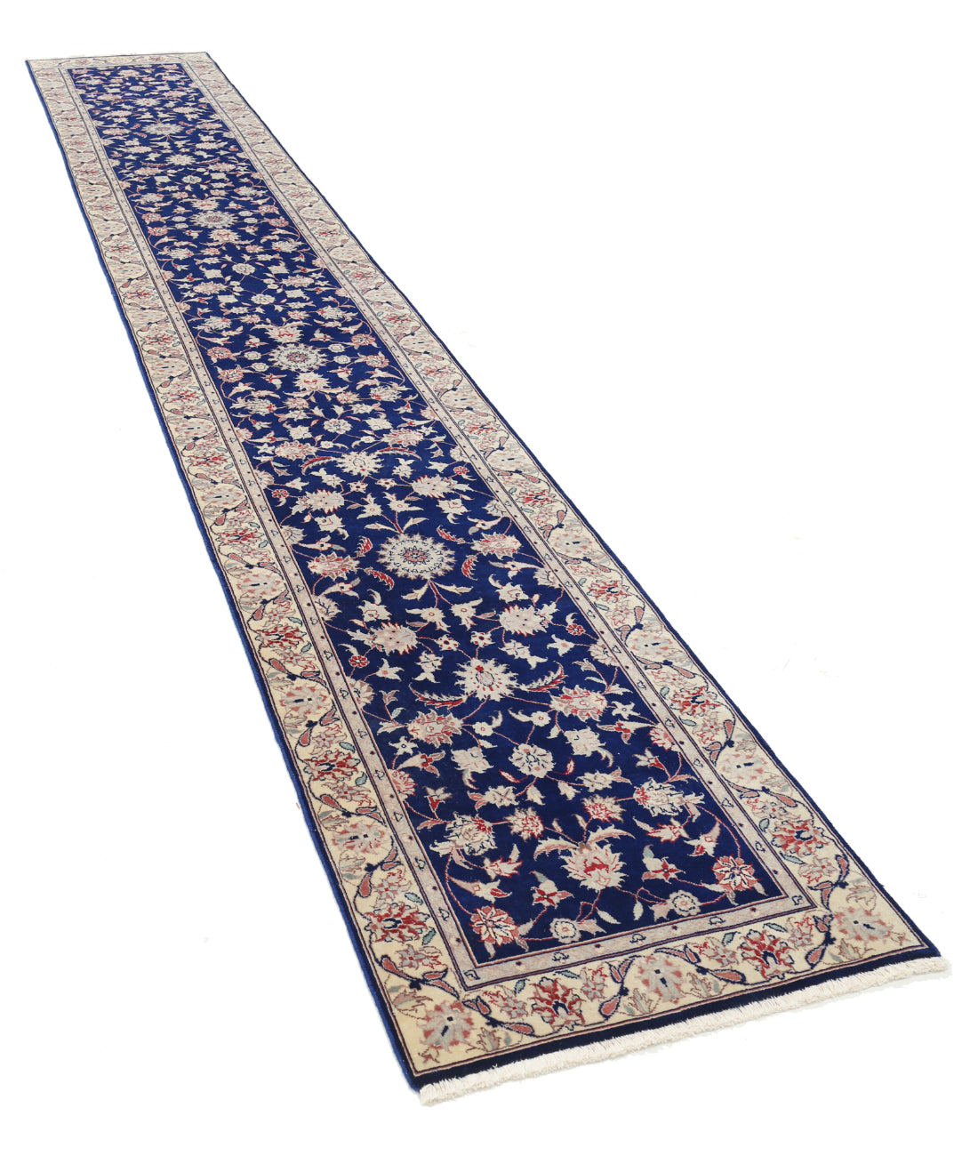 Heritage 2' 5" X 15' 9" Hand-Knotted Wool Rug 2' 5" X 15' 9" (74 X 480) / Blue / Ivory