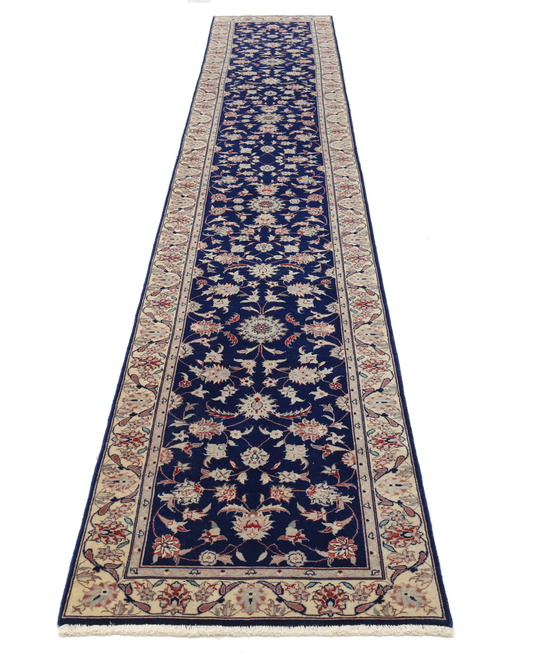 Heritage 2' 5" X 15' 9" Hand-Knotted Wool Rug 2' 5" X 15' 9" (74 X 480) / Blue / Ivory