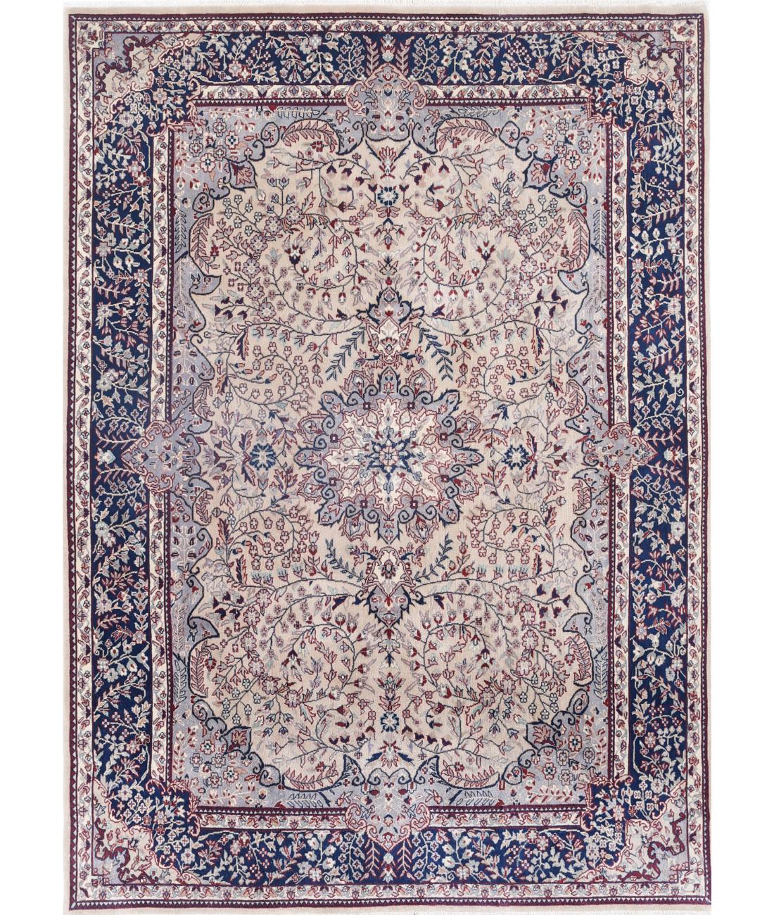 Heritage 5' 7" X 7' 8" Hand-Knotted Wool Rug 5' 7" X 7' 8" (170 X 234) / Ivory / Blue