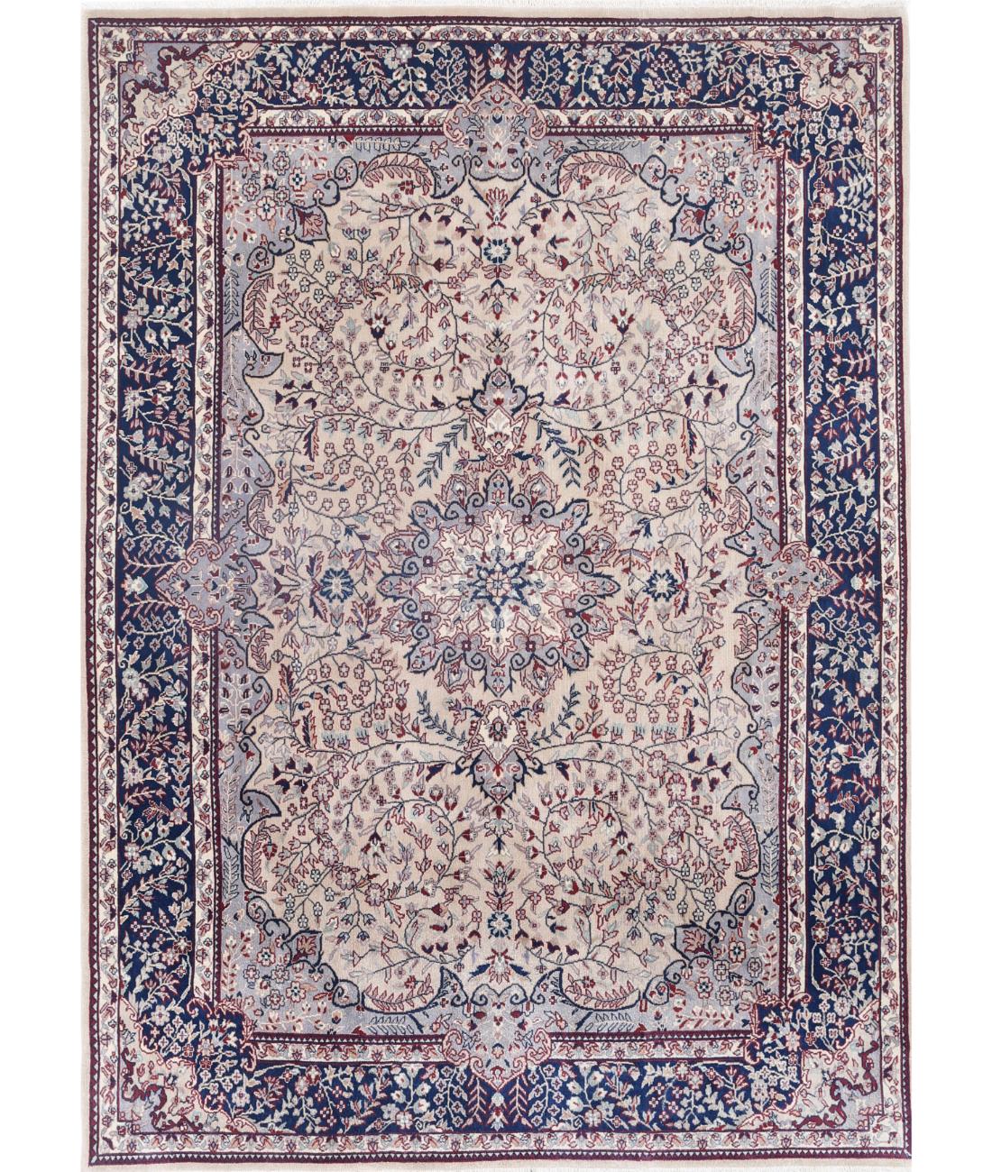 Heritage 5' 7" X 7' 8" Hand-Knotted Wool Rug 5' 7" X 7' 8" (170 X 234) / Ivory / Blue