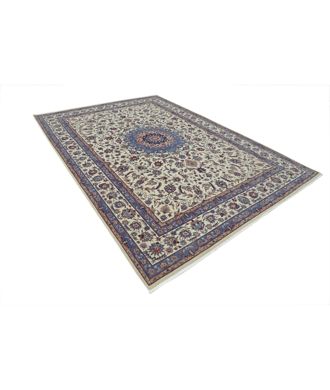 Heritage 8' 1" X 11' 4" Hand-Knotted Wool Rug 8' 1" X 11' 4" (246 X 345) / Ivory / Blue