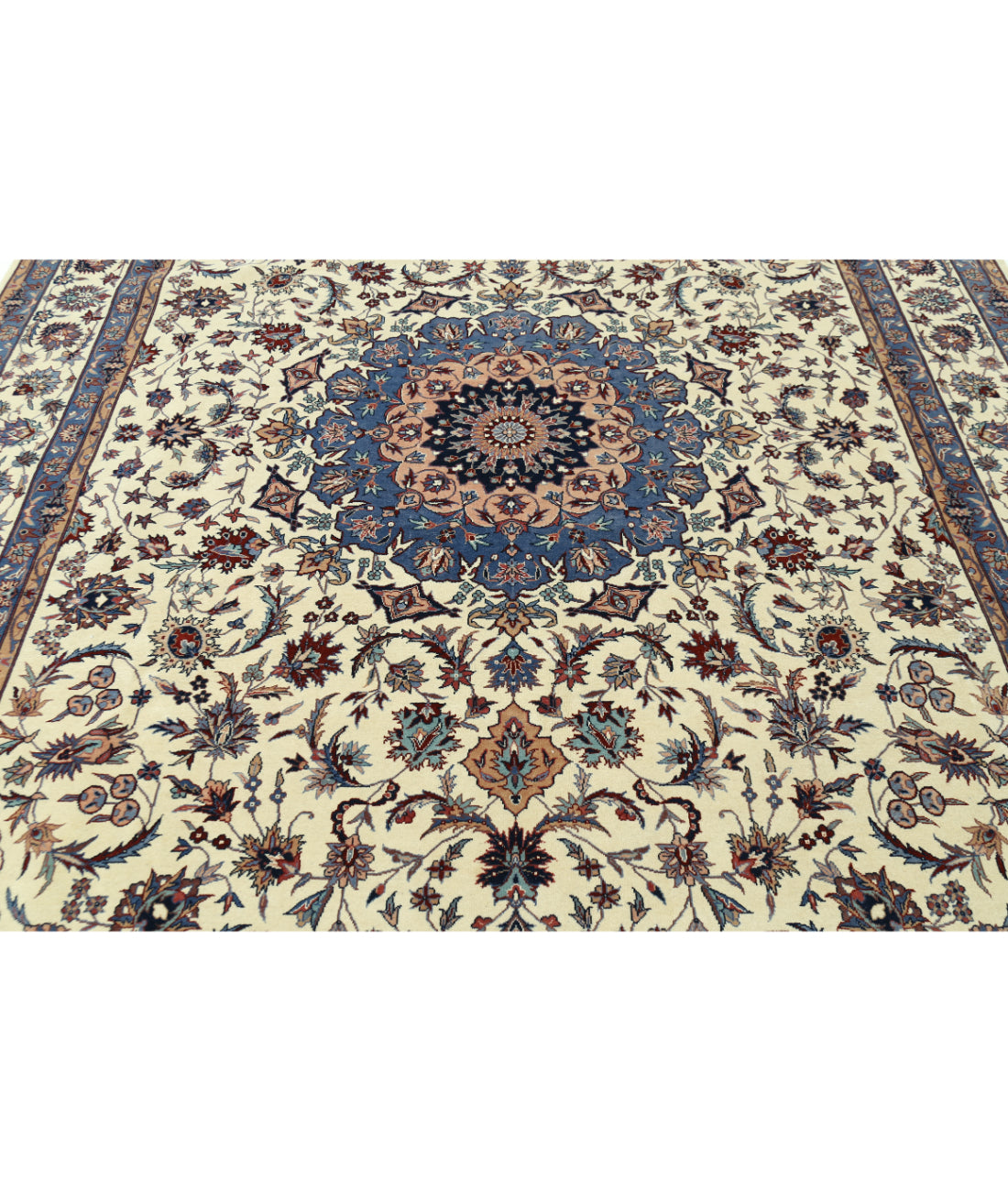 Heritage 8' 1" X 11' 4" Hand-Knotted Wool Rug 8' 1" X 11' 4" (246 X 345) / Ivory / Blue