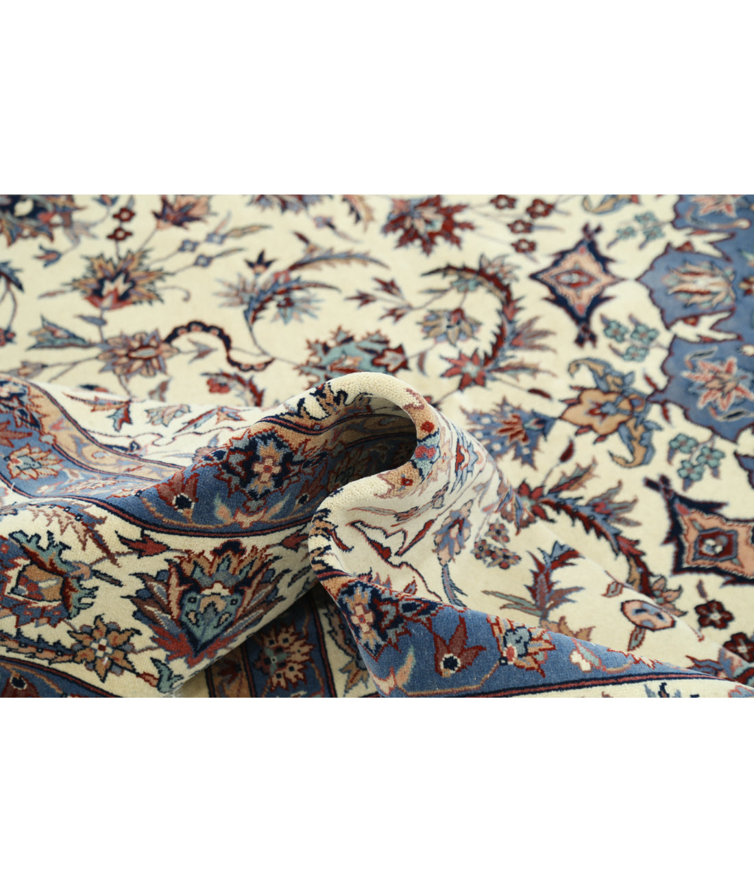 Heritage 8' 1" X 11' 4" Hand-Knotted Wool Rug 8' 1" X 11' 4" (246 X 345) / Ivory / Blue