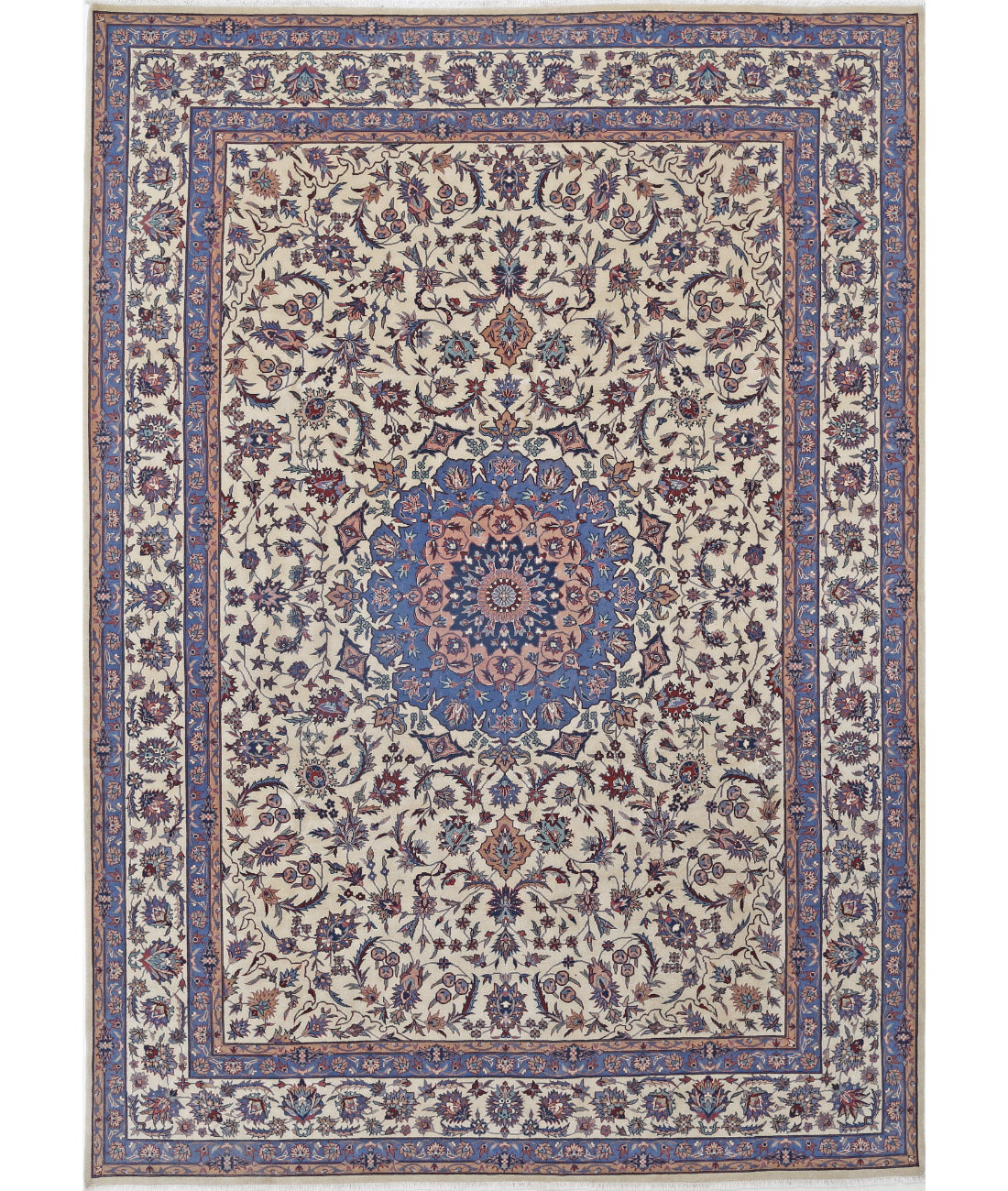 Heritage 8' 1" X 11' 4" Hand-Knotted Wool Rug 8' 1" X 11' 4" (246 X 345) / Ivory / Blue