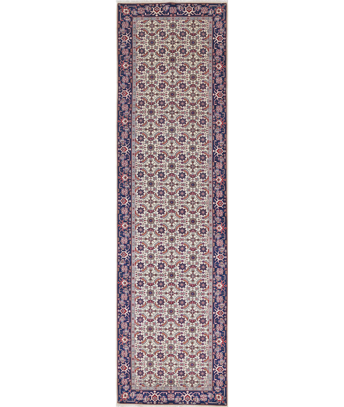 Heritage 2' 6" X 9' 11" Hand-Knotted Wool Rug 2' 6" X 9' 11" (76 X 302) / Ivory / Blue