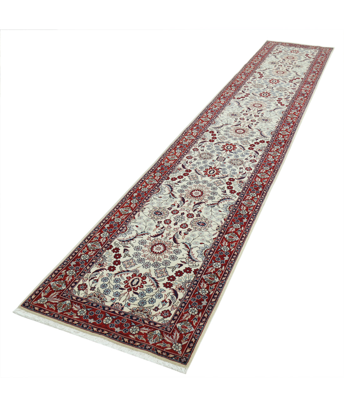 Heritage 2' 6" X 14' 1" Hand-Knotted Wool Rug 2' 6" X 14' 1" (76 X 429) / Ivory / Red