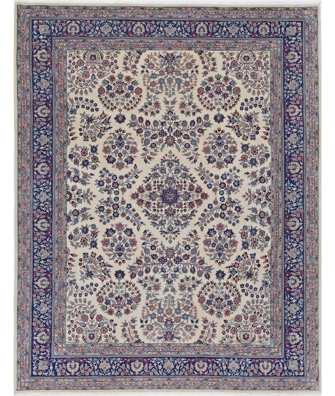 Heritage 9' 2" X 11' 7" Hand-Knotted Wool Rug 9' 2" X 11' 7" (279 X 353) / Ivory / Blue