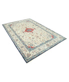 Heritage 6' 1" X 9' 0" Hand-Knotted Wool Rug 6' 1" X 9' 0" (185 X 274) / Ivory / Blue