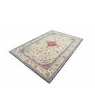 Heritage 6' 1" X 9' 0" Hand-Knotted Wool Rug 6' 1" X 9' 0" (185 X 274) / Ivory / Blue