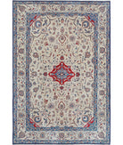 Heritage 6' 1" X 9' 0" Hand-Knotted Wool Rug 6' 1" X 9' 0" (185 X 274) / Ivory / Blue