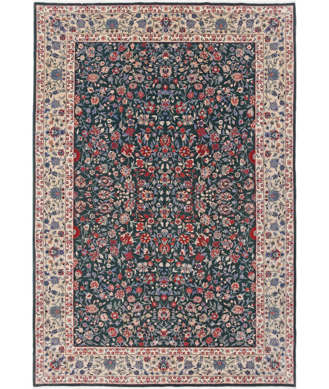 Heritage 6' 2" X 9' 0" Hand-Knotted Wool Rug 6' 2" X 9' 0" (188 X 274) / Green / Ivory