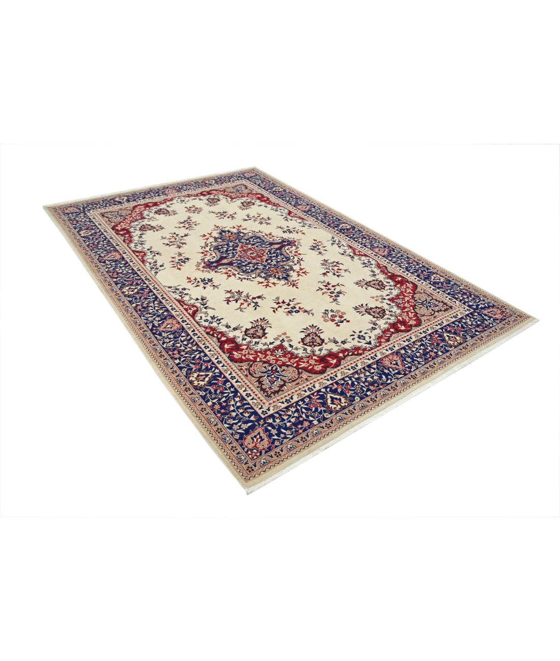 Heritage 6' 0" X 8' 11" Hand-Knotted Wool Rug 6' 0" X 8' 11" (183 X 272) / Ivory / Blue