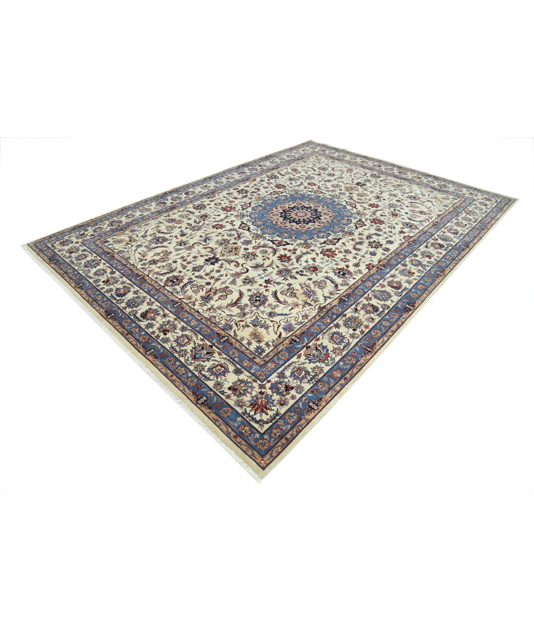 Heritage 8' 2" X 11' 5" Hand-Knotted Wool Rug 8' 2" X 11' 5" (249 X 348) / Ivory / Blue