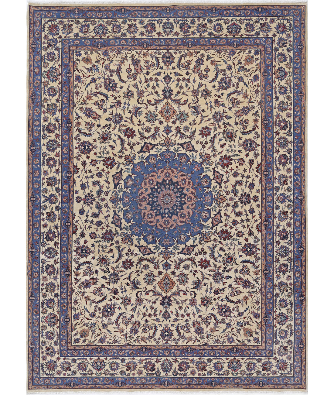 Heritage 8' 2" X 11' 5" Hand-Knotted Wool Rug 8' 2" X 11' 5" (249 X 348) / Ivory / Blue