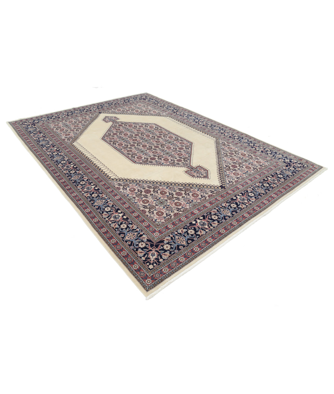 Heritage 7' 11" X 10' 10" Hand-Knotted Wool Rug 7' 11" X 10' 10" (241 X 330) / Ivory / Blue