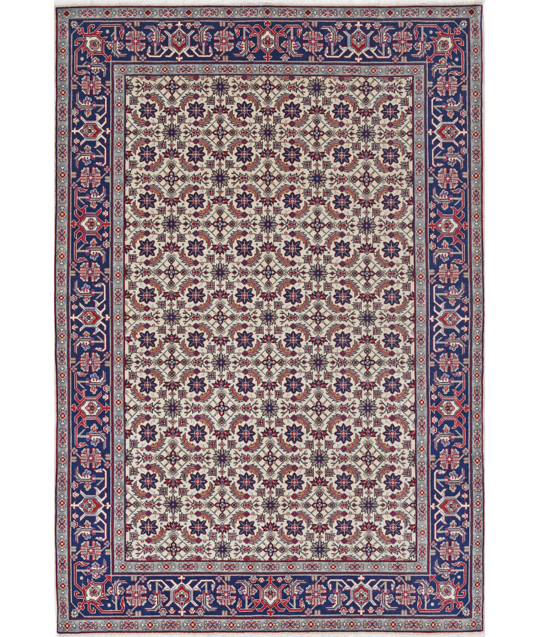Heritage 4' 0" X 5' 10" Hand-Knotted Wool Rug 4' 0" X 5' 10" (122 X 178) / Ivory / Blue