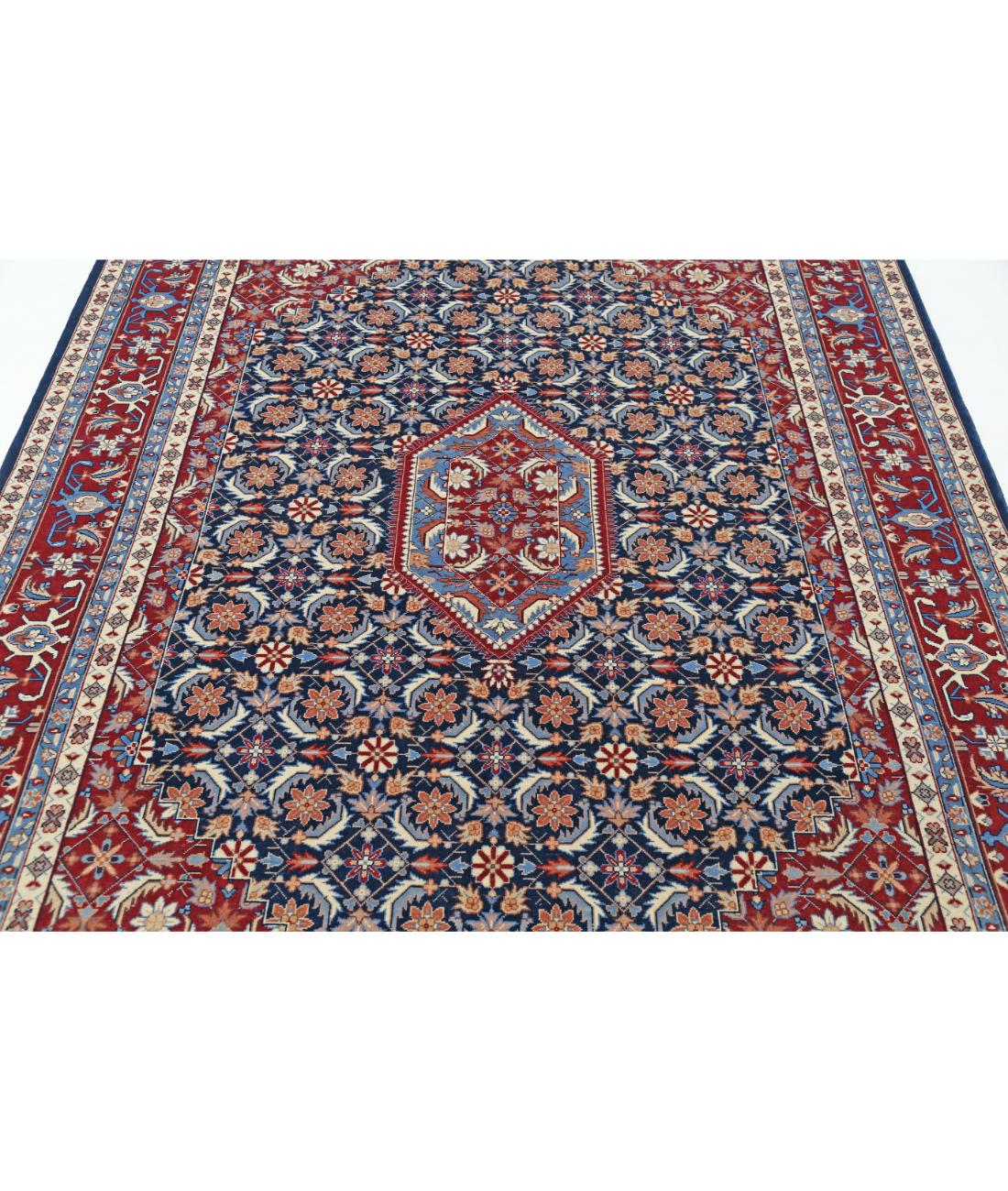 Heritage 6' 0" X 9' 2" Hand-Knotted Wool Rug 6' 0" X 9' 2" (183 X 279) / Blue / Red