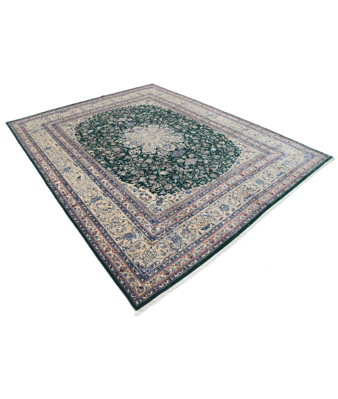 Heritage 8' 2" X 10' 1" Hand-Knotted Wool Rug 8' 2" X 10' 1" (249 X 307) / Green / Ivory