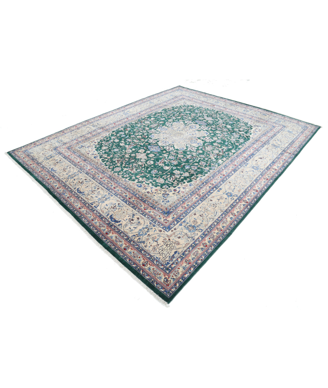 Heritage 8' 2" X 10' 1" Hand-Knotted Wool Rug 8' 2" X 10' 1" (249 X 307) / Green / Ivory