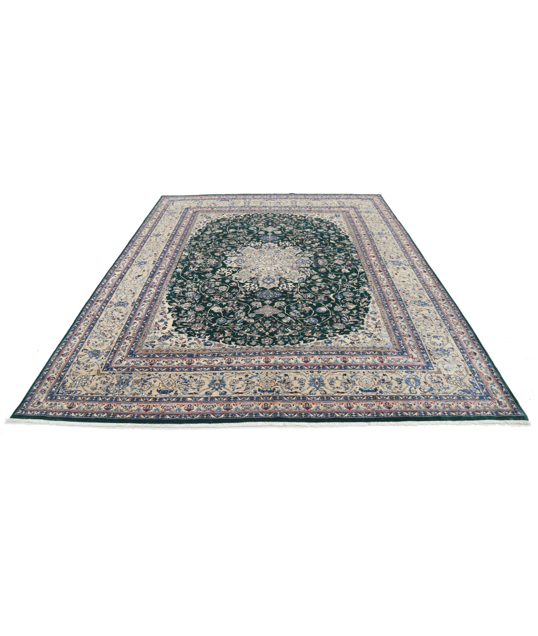 Heritage 8' 2" X 10' 1" Hand-Knotted Wool Rug 8' 2" X 10' 1" (249 X 307) / Green / Ivory
