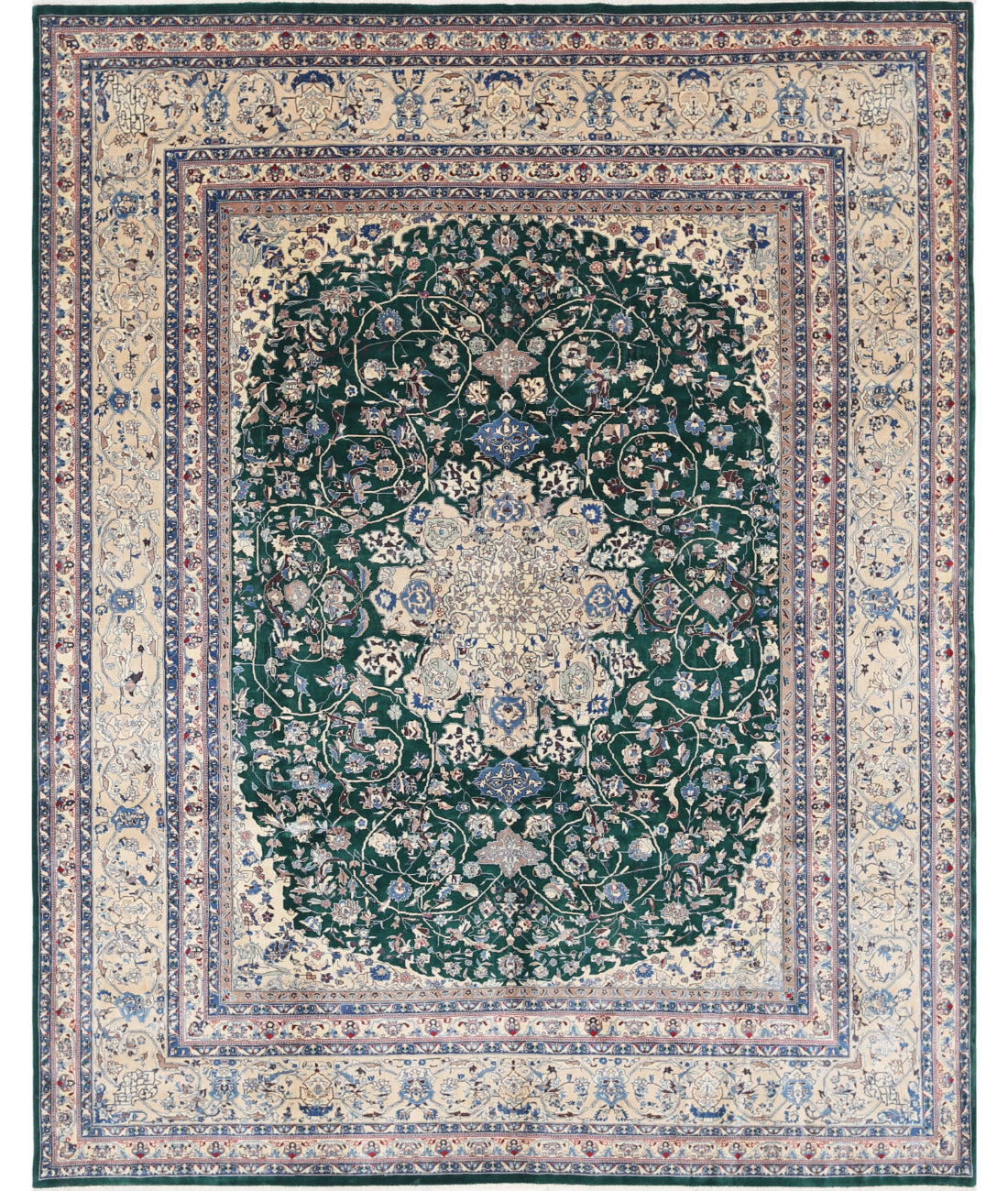 Heritage 8' 2" X 10' 1" Hand-Knotted Wool Rug 8' 2" X 10' 1" (249 X 307) / Green / Ivory