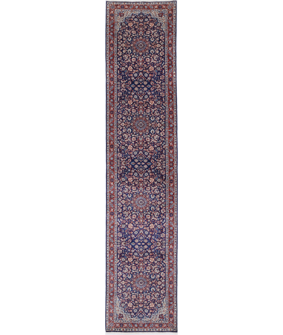 Heritage 2' 8" X 13' 4" Hand-Knotted Wool Rug 2' 8" X 13' 4" (81 X 406) / Blue / Rust