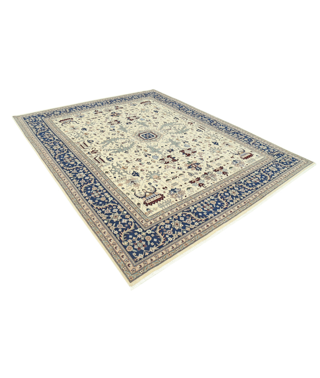 Heritage 8' 9" X 9' 11" Hand-Knotted Wool Rug 8' 9" X 9' 11" (267 X 302) / Ivory / Blue