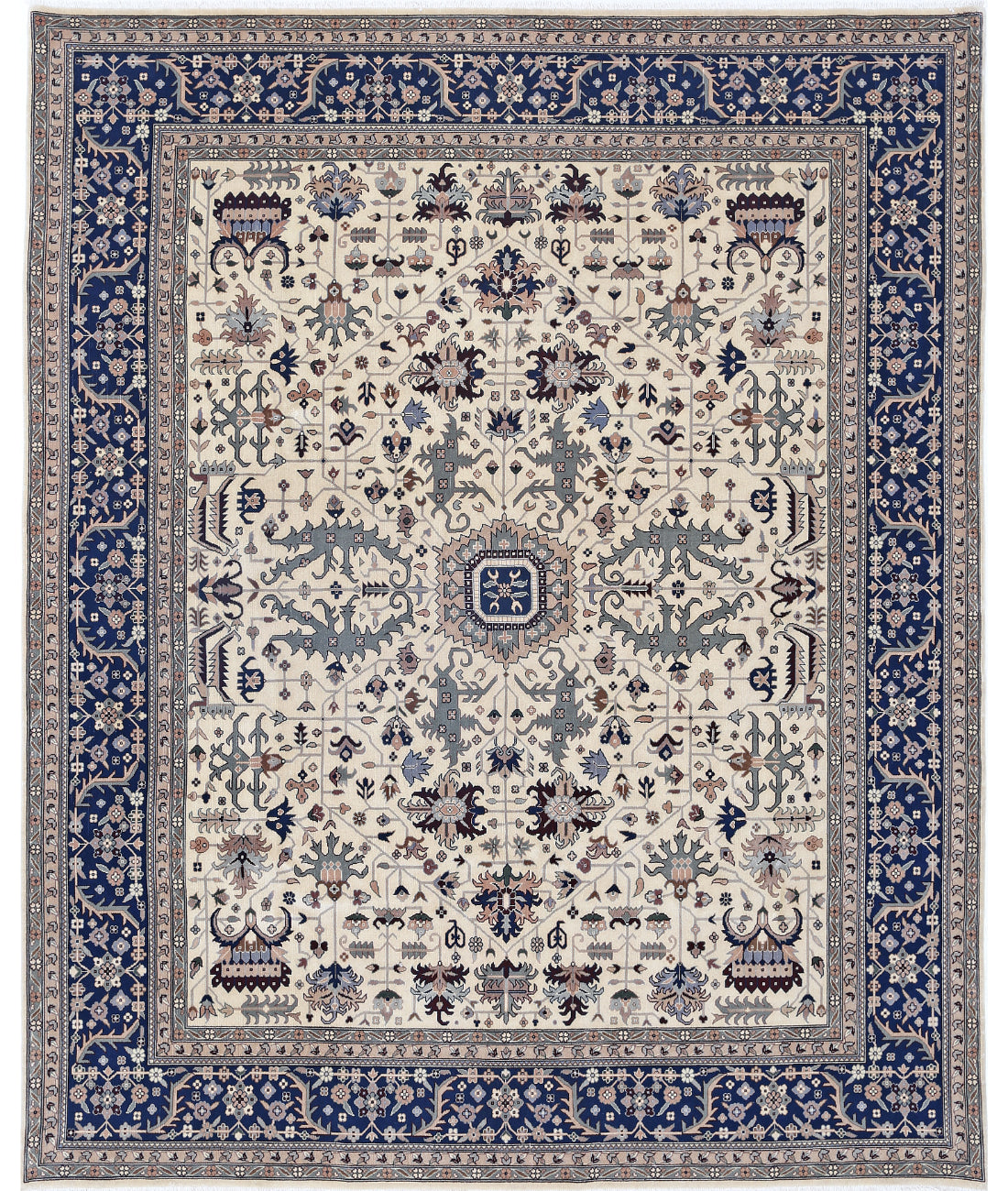 Heritage 8' 9" X 9' 11" Hand-Knotted Wool Rug 8' 9" X 9' 11" (267 X 302) / Ivory / Blue
