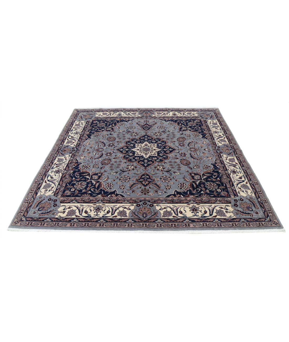 Heritage 6' 7" X 6' 10" Hand-Knotted Wool Rug 6' 7" X 6' 10" (201 X 208) / Blue / Ivory