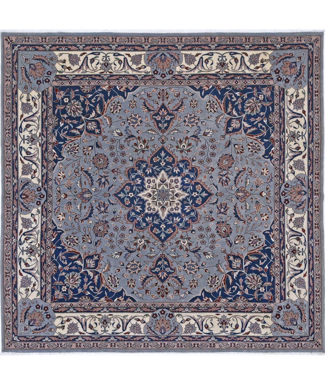 Heritage 6' 7" X 6' 10" Hand-Knotted Wool Rug 6' 7" X 6' 10" (201 X 208) / Blue / Ivory