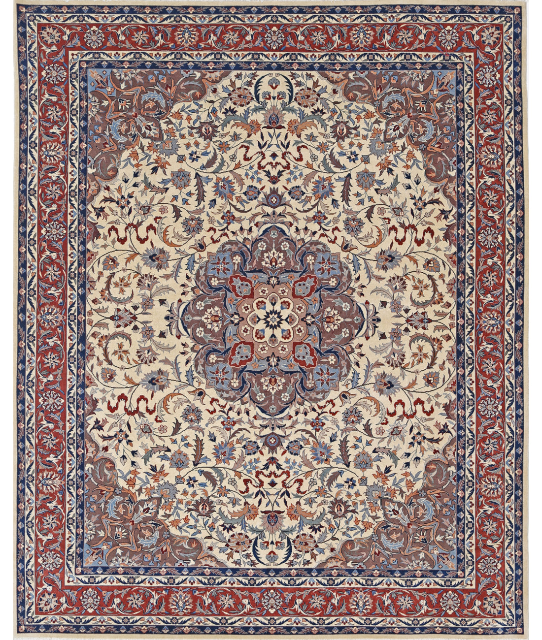 Heritage 7' 11" X 9' 10" Hand-Knotted Wool Rug 7' 11" X 9' 10" (241 X 300) / Ivory / Rust
