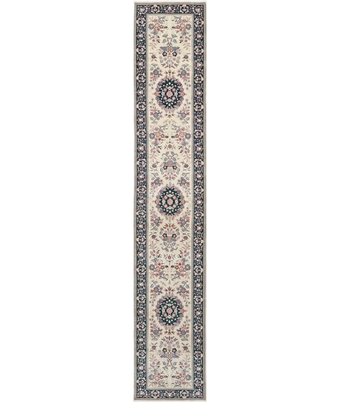Heritage 2' 6" X 14' 0" Hand-Knotted Wool Rug 2' 6" X 14' 0" (76 X 427) / Ivory / Green