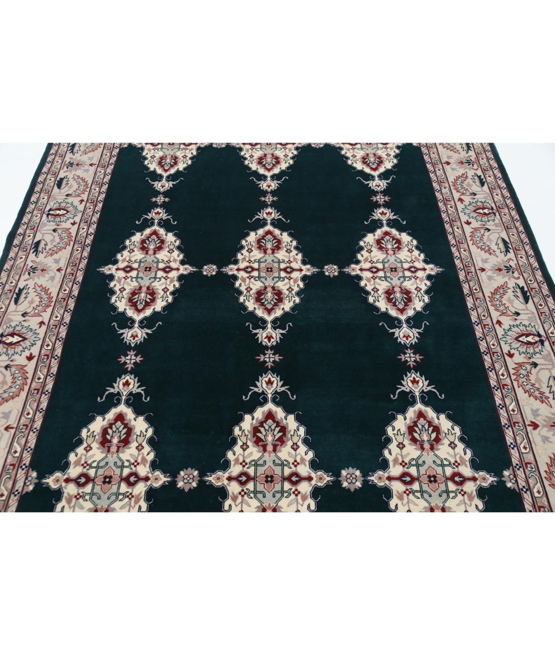 Heritage 6' 0" X 8' 11" Hand-Knotted Wool Rug 6' 0" X 8' 11" (183 X 272) / Green / Ivory