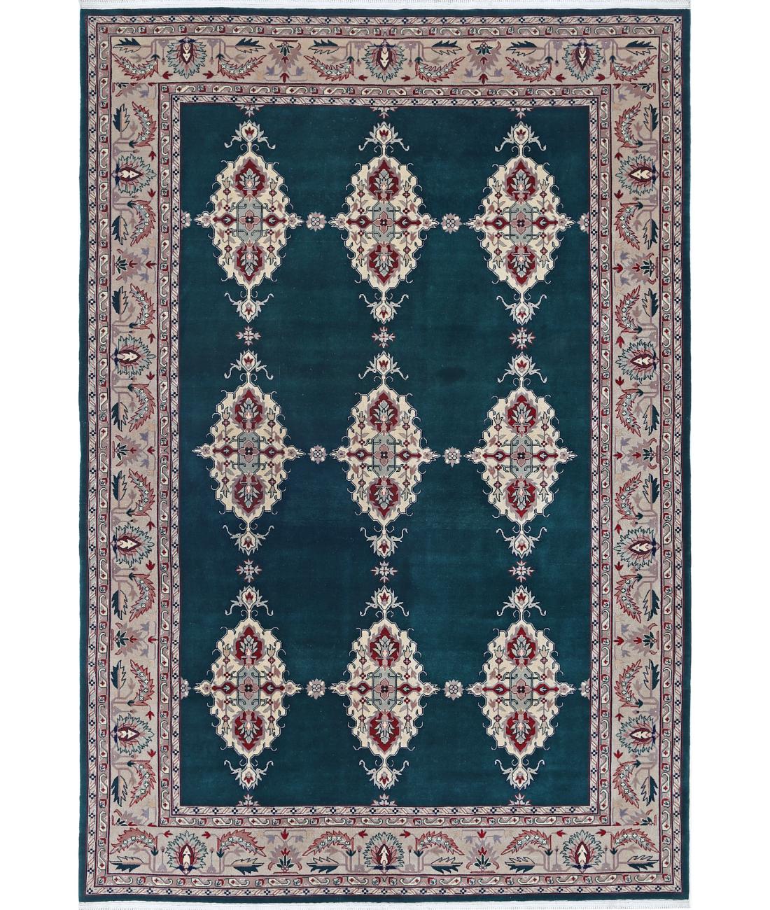 Heritage 6' 0" X 8' 11" Hand-Knotted Wool Rug 6' 0" X 8' 11" (183 X 272) / Green / Ivory
