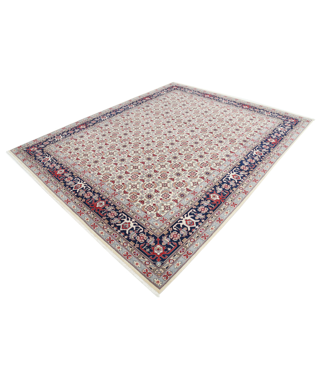 Heritage 8' 0" X 9' 11" Hand-Knotted Wool Rug 8' 0" X 9' 11" (244 X 302) / Ivory / Blue